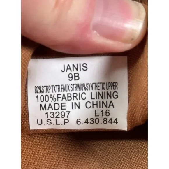 Lauren Ralph Lauren Janis Brown Slip On Sneaker Womens 9B Brown Woven Straw Look - Picture 10 of 10